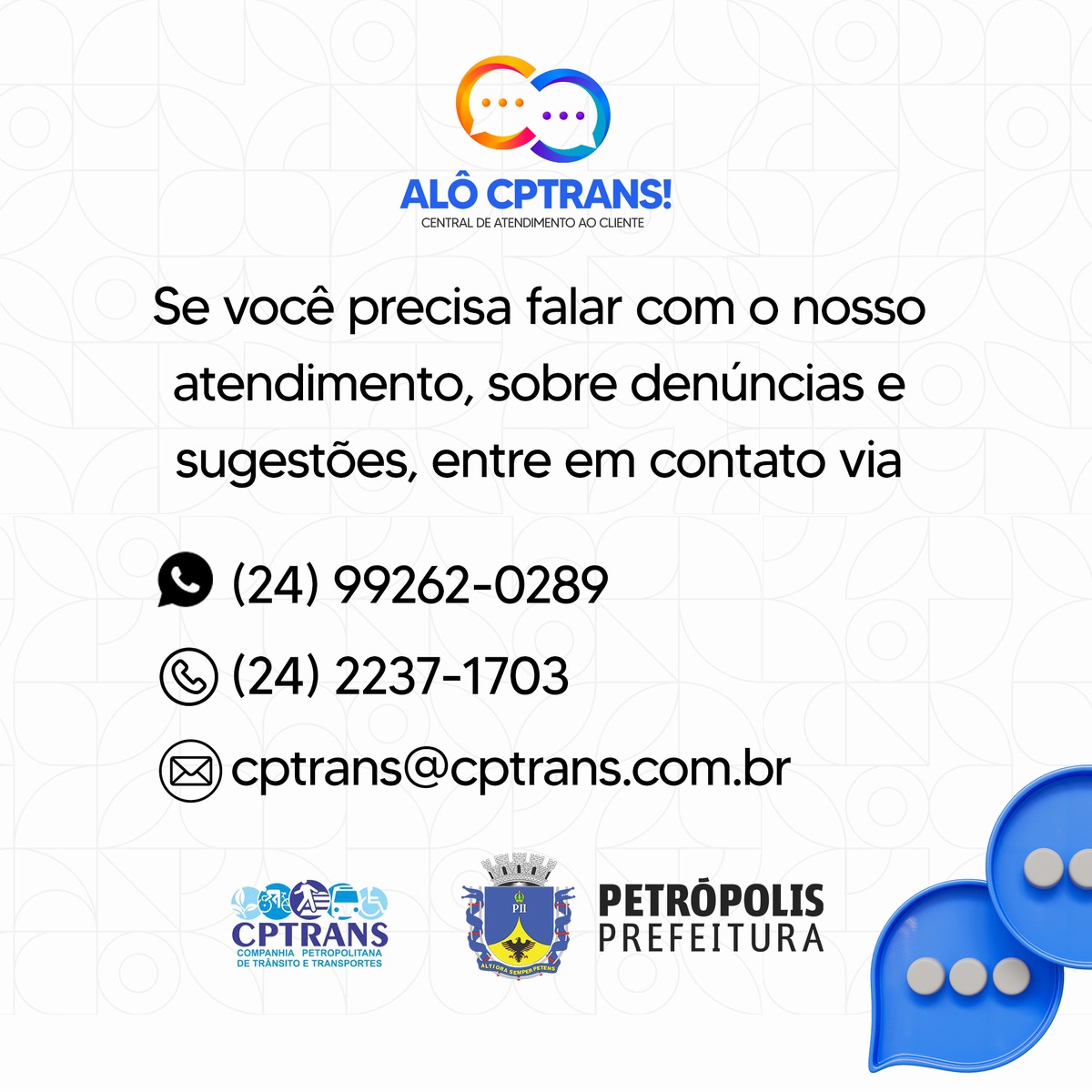 Alô CPTrans - Telefones